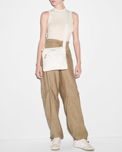 Pearl Metallic Metro Flat Crossbody
