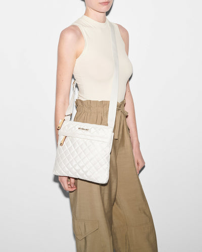 Pearl Metallic Metro Flat Crossbody