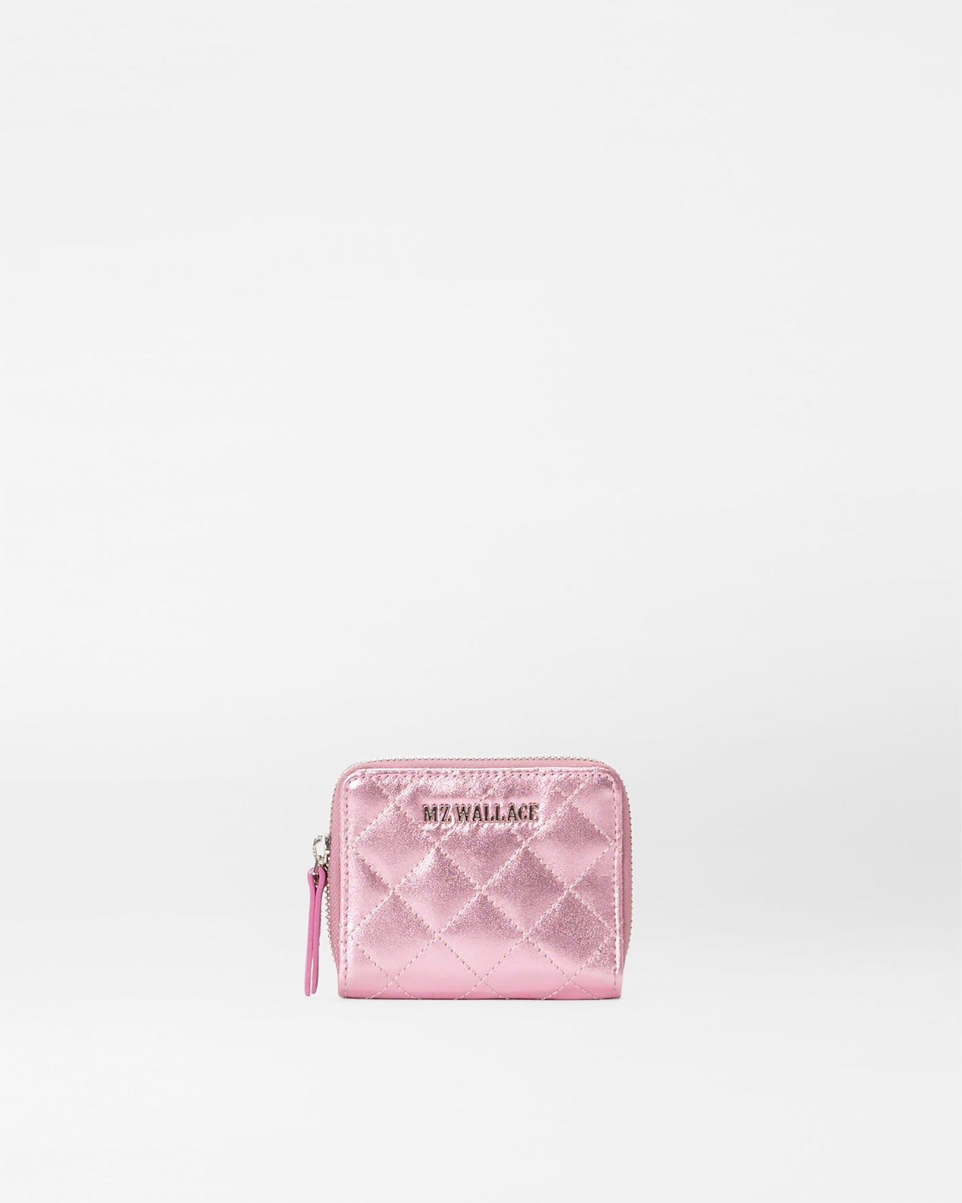 Rose Metallic Leather Small Zip Round Wallet