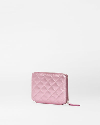 Rose Metallic Leather Passport Organizer