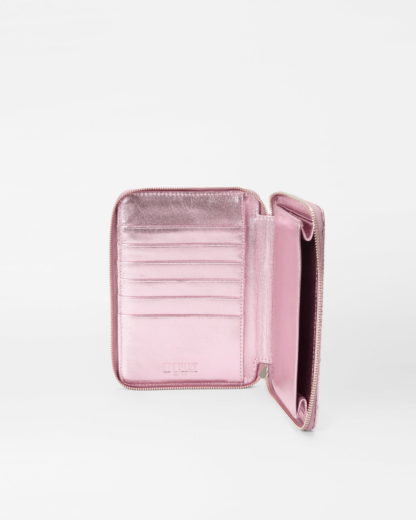 Rose Metallic Leather Passport Organizer